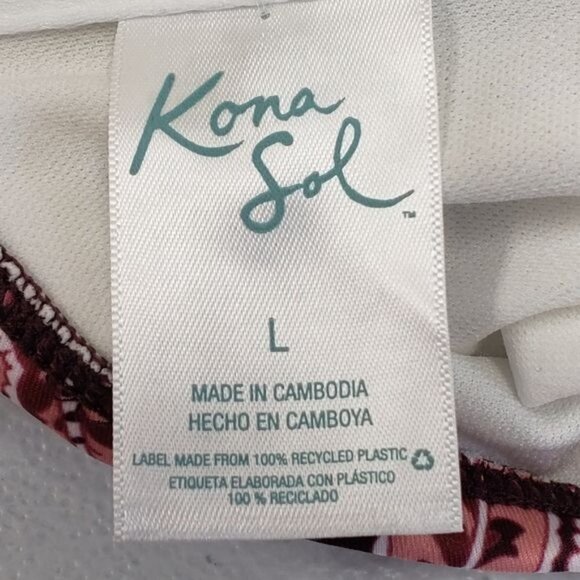 Kona Sol Paisley Print One Piece Swimsuit Size Large 12-14 - Picture 5 of 12